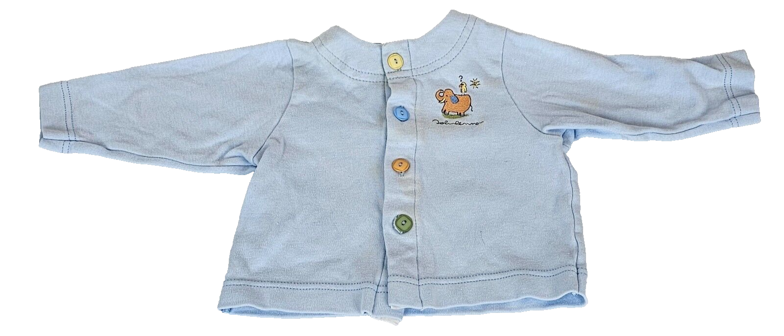 Carters John Lennon Blue Lightweight Cardigan Shirt Baby Boy Elephant Cotton 6-9 - $19.79