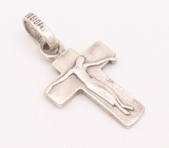 925 Sterling Silver Vintage Pendant Mini Religious Christ Nail On Cross  PT22822 - £34.00 GBP