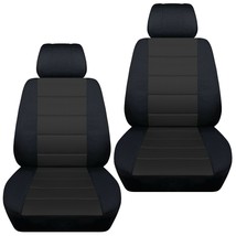 Front set car seat covers fits 2012-2020 Nissan NV 1500/2500/3500 black-charcoal - £65.57 GBP