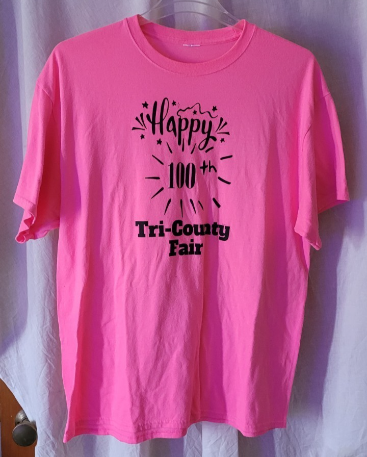 Men&#39;s T-Shirt Pink 100th Anniversary Tri-County Fair Grant County Celebr... - $9.99