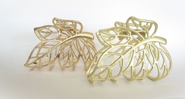 Gold metal tree leaf leaves hair claw clip jaw clip - £6.13 GBP