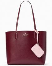 Kate Spade Ava Reversible Burgundy Pink Leather Tote Pouch NWT K6052 $35... - £94.60 GBP