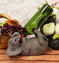 Ebros Kitchen Decor Safari Savannah Elephant Pachyderm Wine Oil Bottle H... - £24.95 GBP