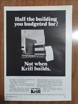 Leonard Krill Inc 1970 Vintage Print Ad General Contractors Half A Building - $8.90
