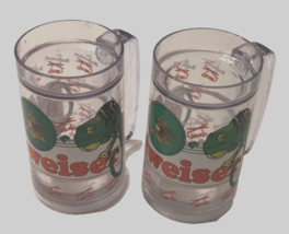 $25 Set of 2 Budweiser Half Filled Liquid Lizards Plastic Beer Mugs Vintage 90s - £23.35 GBP