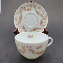 RGK Czechoslovakia Demitasse Floral Tea Cup and Saucer Set VTG - $28.88