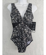 Miraclesuit Swimsuit Womens 12 Black White Twist of Fate One Piece Tummy... - $1,462.07 MXN