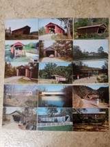 Vintage Lot of 15 Postcards Covered Bridges Athens Belmont Brown Countie... - £13.15 GBP