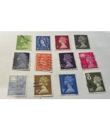 12 Vintage Mix British Stamps Of Queen And King By Machin In 1924. set4/... - £6.85 GBP