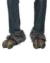 Gray Grey Hooves Beast Latex Faux Fur Adult Shoe Covers Halloween Costum... - £43.95 GBP