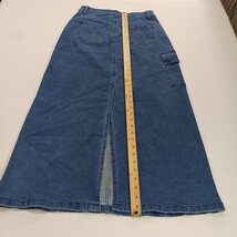 Denim Wear Women's Blue Cotton Blend Rear Slit Denim Cargo Skirt Size Medium image 7