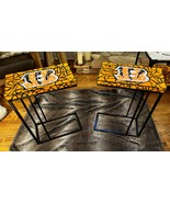 Cincinnati Bengals Glass Mosaic Side / End Tables - For Man Cave, Side Table for - $400.00
