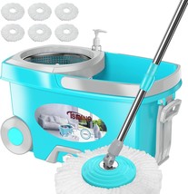 FunClean Spin Mop and Bucket,Mop and Bucket with Wringer Set for Home,360 - £61.50 GBP
