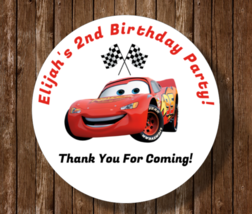 12 Personalized Disney Cars Party Stickers,Birthday,Bag Labels,Supplies,favors - $11.99