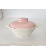 Mid Century Modern,  Pink &amp; White Dish with Lid, USA 225 - $14.85