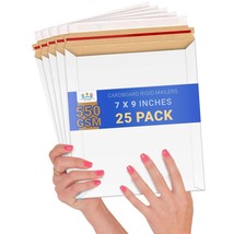 Rigid Mailers, 7x9 Inch, 25 Pack, White Cardboard, Sturdy Glue, Tear-Off Strip - $16.94