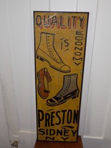 Vintage Ithaca Sign Company Shoe Sign Preston Sidney, NY in Frame - $54,732.67 MXN