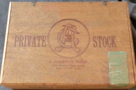 Vintage Wooden Private Stock C. DeArmas, Maker Cigar Box - Hinged Lid - GDC - £15.50 GBP