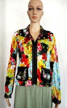 Alberto Makali Colorful Floral Cardigan Jacket Artsy Boho Whimsical Wm Small New - £48.06 GBP