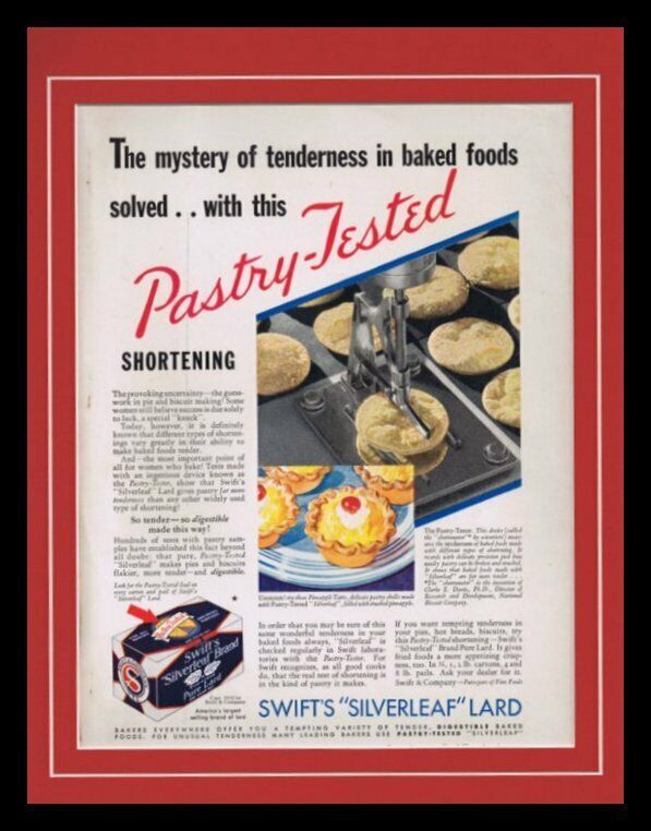 1932 Swift's Silverleaf Lard Framed 11x14 ORIGINAL Vintage Advertisement - $59.39