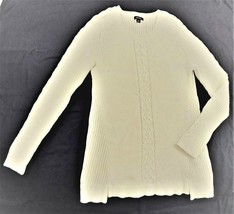 Nautica White Ivory Long Sleeve Cable Knit Tunic Sweater Women&#39;s Size XL... - £40.05 GBP