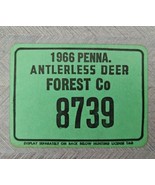 1966 Penna Antlerless Deer 8739 Fulton Co Cardboard Hunting License Penn... - £20.29 GBP