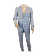 Mens Suit RENOIR English Plaid Window Pane Stretch Slim Fit Comfort 293-... - $165.00