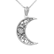 925 Sterling Silver Crescent Moon Pendant Necklace Made USA 16&quot;,18&quot;,20&quot;,22&quot; - £18.90 GBP+
