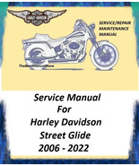 2006 - 2022 Harley Davidson Street Glide Touring Models Workshop Service... - $31.95