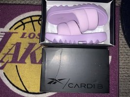 Women&#39;s - Reebok Cardi B Slide HP6570 &quot;PURPLE&quot; Size 8 New In Box Comfortable  - £31.97 GBP