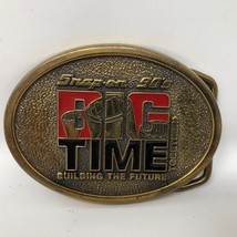 Snap On Tools Big Time Building the Future Solid Brass Belt Buckle Mechanic - $49.49