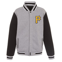 MLB Pittsburgh Pirates  Reversible Full Snap Fleece Jacket  JHD  2 Front Logos - £94.13 GBP