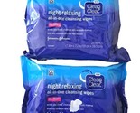 Clean &amp; Clear Night Relaxing All-In-One Facial Cleansing Wipes Oil Free ... - £31.64 GBP