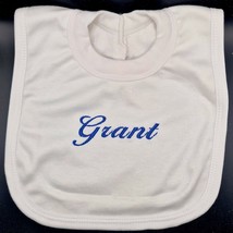 Personalised Baby Bib Embroidered  Just a Name ,Just a Cheap,Just for Children - £3.50 GBP