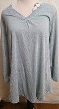 Orvis Ladies&#39; Classic Collection 3/4 Sleeve Tee Shirt Size Large Blue Ne... - $14.95