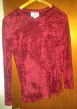 Womens Long SLeeve Red Chicos Designs Size 0 Top Shirt Blouse Holiday - £9.71 GBP