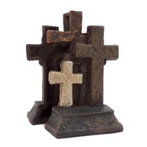 Bey Berk Cast Metal Cross Bookends with Bronzed Finish - £71.90 GBP