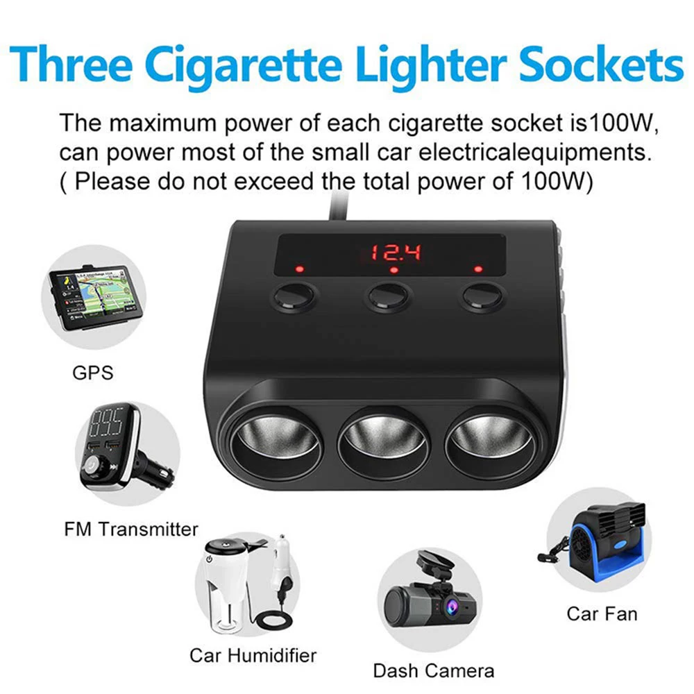 100W Car Electronics Cigarette Lighter USB 12V Car Charger Fast Charging Adapt - £20.91 GBP