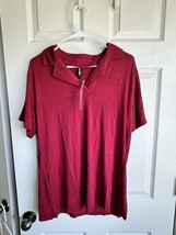 Elegant Women’s Red Short Sleeve Polo Shirt Soft Material - $18.00