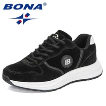 BONA 2021 New Designers Suede Vulcanized Shoes Men Breathable Casual Sneakers Ma - £63.50 GBP