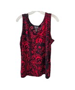 VTG Y2K Additions by Chico’s Tank Top Women’s Size 3 (XL / 16-18) Red Black Flor - $25.00