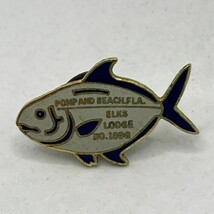 Pompano Beach Florida Elks Lodge 1898 BPOE Benevolent Order Enamel Hat Pin - $7.95