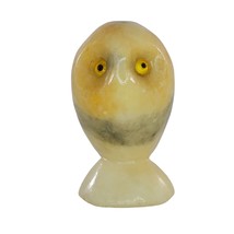 VIntage Hand Carved Italian Alabaster Owl Figurine Genuine Alabaster - $14.99