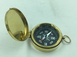 Nautical Brass Pirate Compass W/ Lid, Mini Pocket Style Pendant x-mas gift - £23.98 GBP