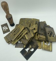 Large Vintage Lot Reeses Brass Stencils Interlocking Adjustable Letters 3” - £20.14 GBP