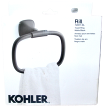 New KOHLER Rill Matte Black Towel Ring - Wall Mount R28011-BL - $21.84