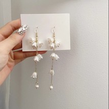 Elegant Flower Long Dangle Drop Earrings for Women - £8.78 GBP
