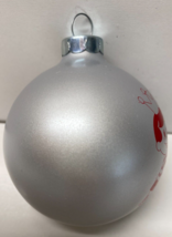 Silver Matty Mattel Hanging Glass Ornament Ball Mattel Federal Credit Union - £15.61 GBP