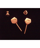 STUD Earrings-Marked 925 Solid Sterling OCTAGON-3D-1/4&quot;-Unisex - $28.00