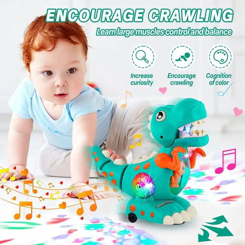 Dinosaur Toys Baby Toys Light Up Musical CrawlingTummy Time Montessori Sensory - £16.26 GBP+